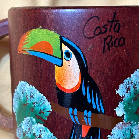 Toucan Costa Rican Hand Painted Wooden Mug - Picture 8 of 8